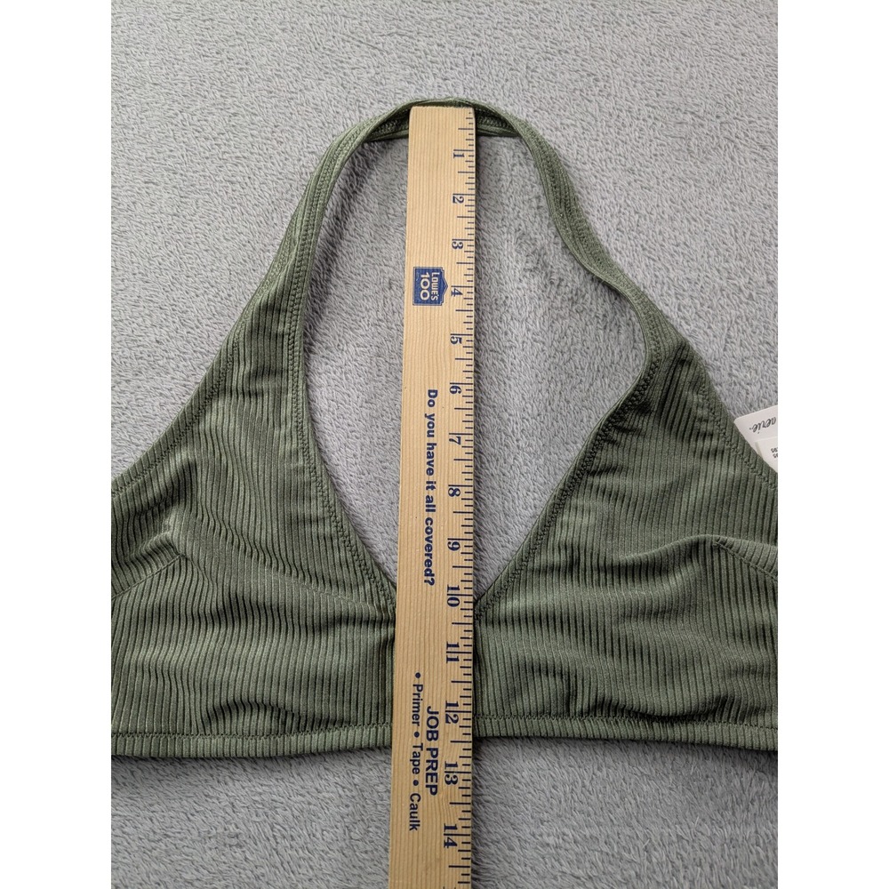 Aerie Real Good Ribbed Halter Bikini Set Olive Green XL 075-1753-3524 - Picture 9 of 15